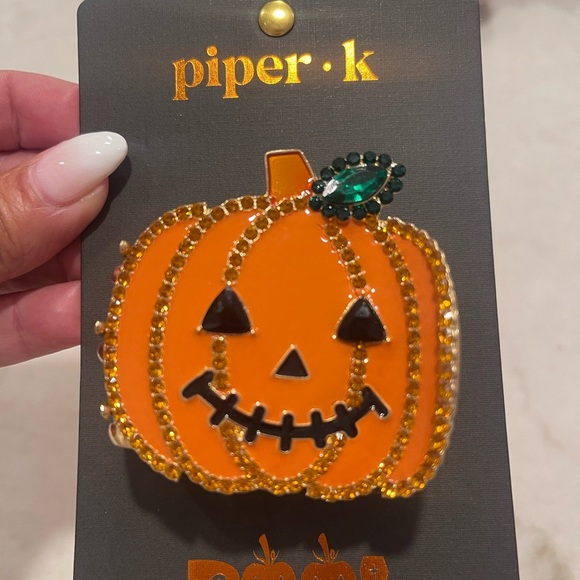 GLITTER PUMPKIN HAIR CLIP!!! Cute fashion and ready for spooky season! New - Picture 4 of 4